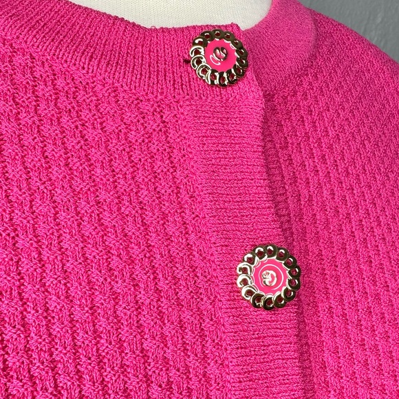 St. John Knit Fuscia Pink Skirt Suit Women’s 10 - Picture 5 of 16